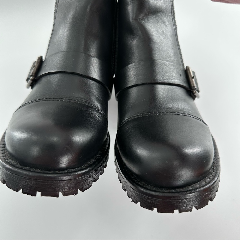 Lucky brand Ondalucia womens ankle booties size 7 37 leather moto biker boots - Picture 9 of 13